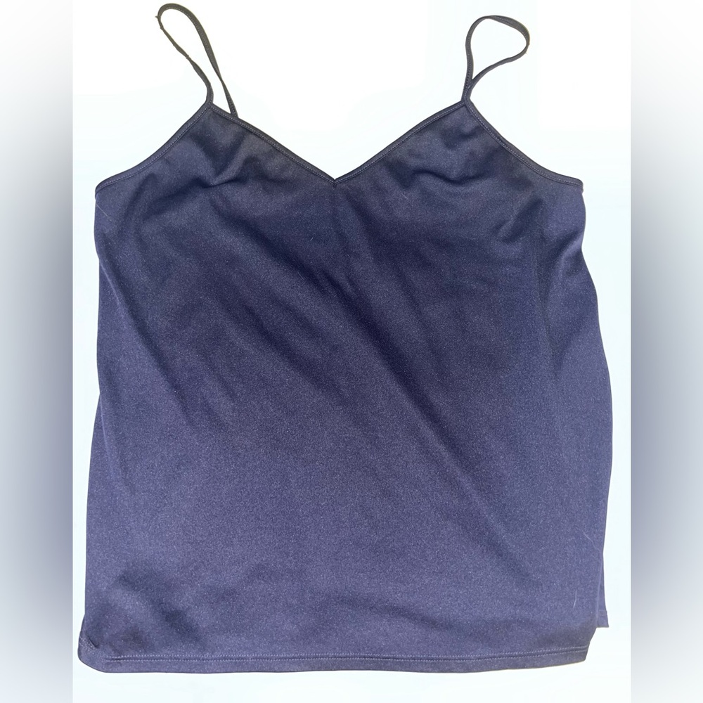 Satin Blue Spaghetti Strap Shirt